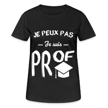 Je peux pas je suis prof - T-shirt respirant Femme - noir - Devant - AI Model Female 172 light (172cm)
