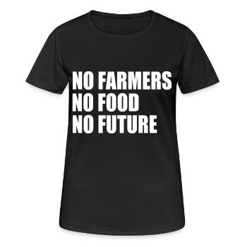 no farmers no food no future - Women's Breathable T-Shirt - black - Front - AI Model Female 172 light (172cm)