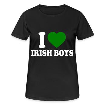 I love irish boys - Frauen T-Shirt atmungsaktiv - Schwarz - Vorne - AI Model Female 172 light (172cm)