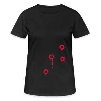 Trou de balle - T-shirt respirant Femme - noir - Devant - AI Model Female 172 light (172cm)