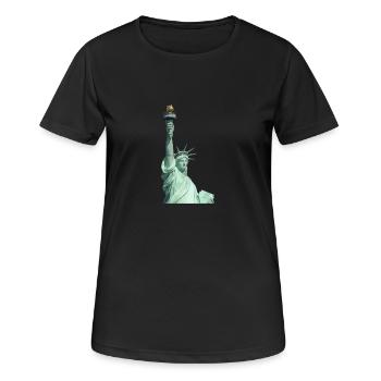 Freiheitsstatue Illustration - Frauen T-Shirt atmungsaktiv - Schwarz - Vorne - AI Model Female 172 light (172cm)