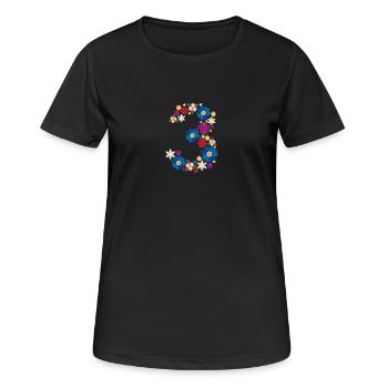 Fleurs 3 - T-shirt respirant Femme - noir - Devant - AI Model Female 172 light (172cm)