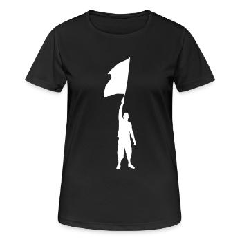 Supporter / Football Association Ultra Drapeau - T-shirt respirant Femme - noir - Devant - AI Model Female 172 light (172cm)