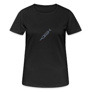 Spritze - Frauen T-Shirt atmungsaktiv - Schwarz - Vorne - AI Model Female 172 light (172cm)