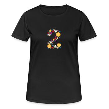 Fleurs 2 - T-shirt respirant Femme - noir - Devant - AI Model Female 172 light (172cm)