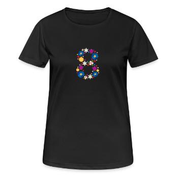 Flowers 8 - Frauen T-Shirt atmungsaktiv - Schwarz - Vorne - AI Model Female 172 light (172cm)