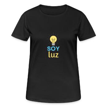 JE SUIS LUMIÈRE - T-shirt respirant Femme - noir - Devant - AI Model Female 172 light (172cm)