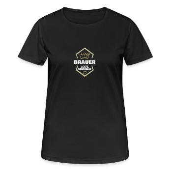 Brasseur de travail - T-shirt respirant Femme - noir - Devant - AI Model Female 172 light (172cm)