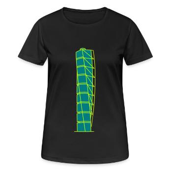 Turning Torso Malmö 2 - Frauen T-Shirt atmungsaktiv - Schwarz - Vorne - AI Model Female 172 light (172cm)