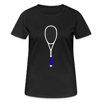 Raquette de squash Tennis Multicolore Blanc Bleu - T-shirt respirant Femme - noir - Devant - AI Model Female 172 light (172cm)