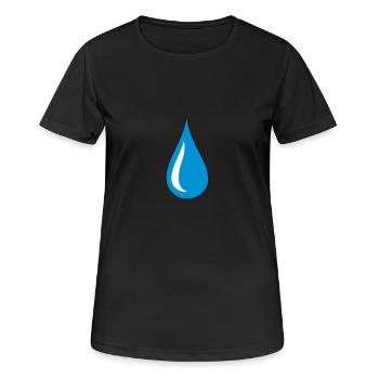 Gouttes - T-shirt respirant Femme - noir - Devant - AI Model Female 172 light (172cm)
