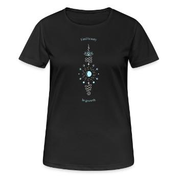 Trouvez la beauté dans la croissance - T-shirt respirant Femme - noir - Devant - AI Model Female 172 light (172cm)