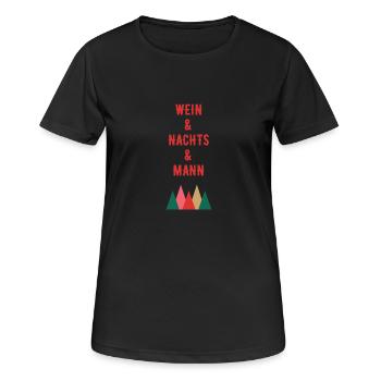 Wein Nachts Mann - Frauen T-Shirt atmungsaktiv - Schwarz - Vorne - AI Model Female 172 light (172cm)