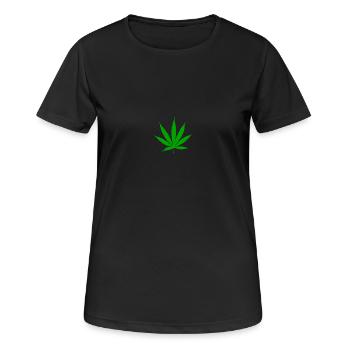 Plante à feuilles de cannabis - T-shirt respirant Femme - noir - Devant - AI Model Female 172 light (172cm)