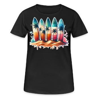 Surfeurs - T-shirt respirant Femme - noir - Devant - AI Model Female 172 light (172cm)