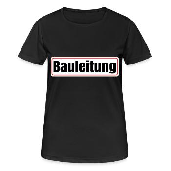 Bauleitung - Frauen T-Shirt atmungsaktiv - Schwarz - Vorne - AI Model Female 172 light (172cm)