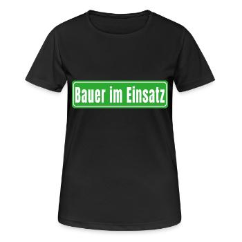 Bauer im Einsatz - Frauen T-Shirt atmungsaktiv - Schwarz - Vorne - AI Model Female 172 light (172cm)