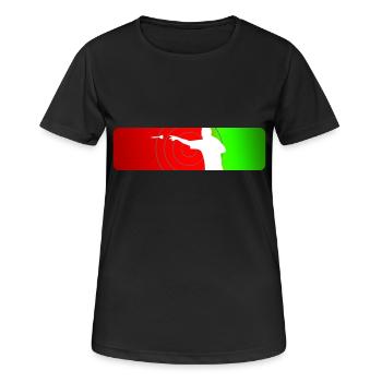 Dart Sport - Frauen T-Shirt atmungsaktiv - Schwarz - Vorne - AI Model Female 172 light (172cm)