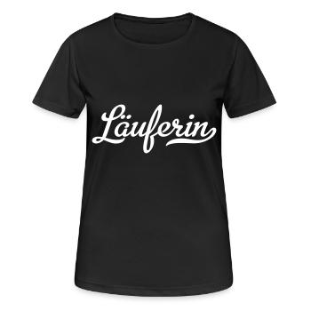 Läuferin - Frauen T-Shirt atmungsaktiv - Schwarz - Vorne - AI Model Female 172 light (172cm)