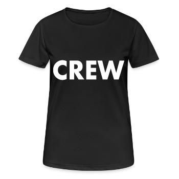 Crew - Frauen T-Shirt atmungsaktiv - Schwarz - Vorne - AI Model Female 172 light (172cm)