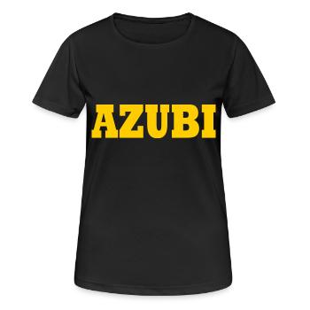 Azubi - Frauen T-Shirt atmungsaktiv - Schwarz - Vorne - AI Model Female 172 light (172cm)