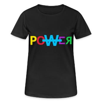 Power Music Grafik Power Music Graphic - Frauen T-Shirt atmungsaktiv - Schwarz - Vorne - AI Model Female 172 light (172cm)