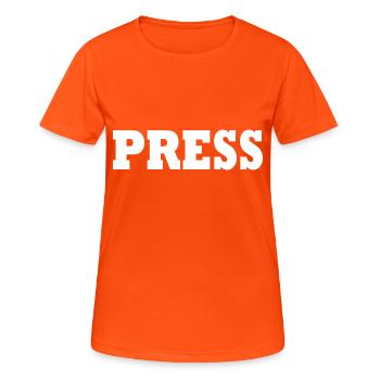 Press - Women's Breathable T-Shirt - neon orange - Front - AI Model Female 172 dark (172cm)