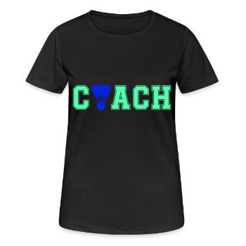 federball coach 1 - Frauen T-Shirt atmungsaktiv - Schwarz - Vorne - AI Model Female 172 light (172cm)