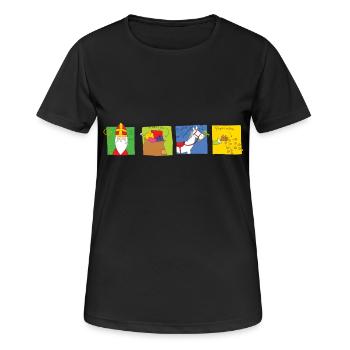 Sinterklaas vier op rij - Women's Breathable T-Shirt - black - Front - AI Model Female 172 light (172cm)
