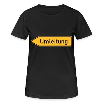 Umleitung Links - Frauen T-Shirt atmungsaktiv - Schwarz - Vorne - AI Model Female 172 light (172cm)