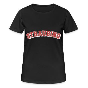 Straubing College - Frauen T-Shirt atmungsaktiv - Schwarz - Vorne - AI Model Female 172 light (172cm)
