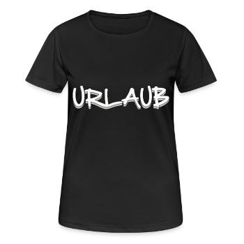 URLAUB - Frauen T-Shirt atmungsaktiv - Schwarz - Vorne - AI Model Female 172 light (172cm)