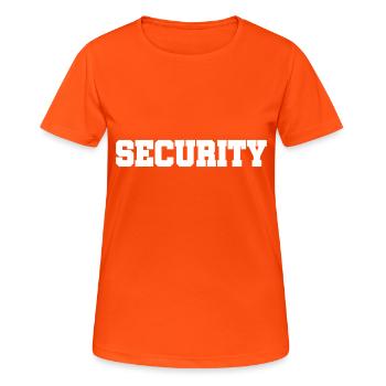 Security - Security Service - Guarding - Protection - Women's Breathable T-Shirt - neon orange - Front - AI Model Female 172 dark (172cm)