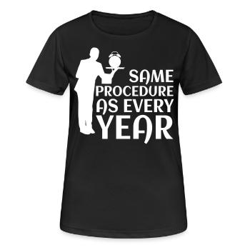 Same procedure as every year 01 - Frauen T-Shirt atmungsaktiv - Schwarz - Vorne - AI Model Female 172 light (172cm)