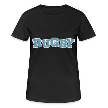 Rugby : clair, puissant, classique - T-shirt respirant Femme - noir - Devant - AI Model Female 172 light (172cm)