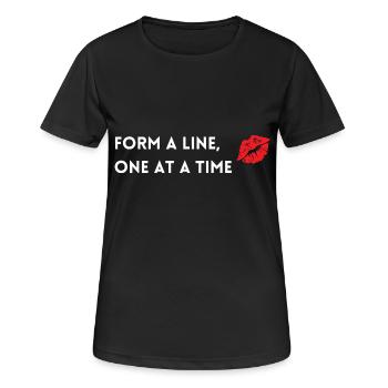 Eine Linie bilden - Frauen T-Shirt atmungsaktiv - Schwarz - Vorne - AI Model Female 172 light (172cm)