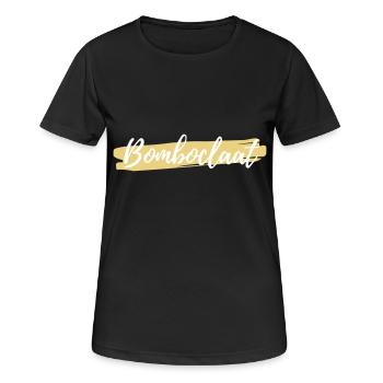 Bomboclaat - Frauen T-Shirt atmungsaktiv - Schwarz - Vorne - AI Model Female 172 light (172cm)