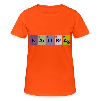 Wissenschaft - Frauen T-Shirt atmungsaktiv - Neonorange - Vorne - AI Model Female 172 dark (172cm)
