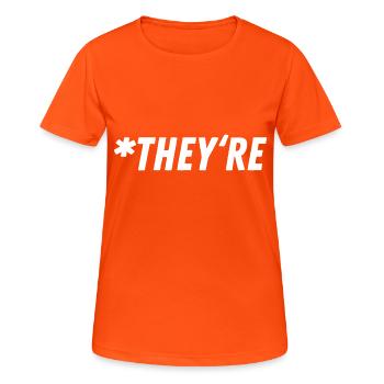 Grammaire Grammaire Cadeau Cadeau Idée - T-shirt respirant Femme - orange néon - Devant - AI Model Female 172 dark (172cm)