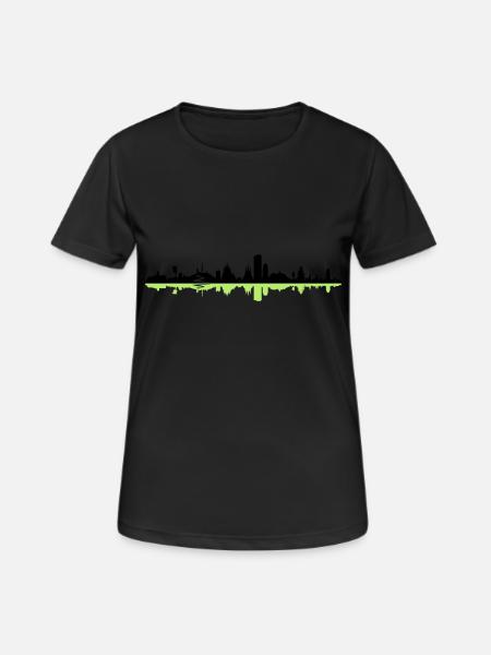 Skyline - Thüringen - Frauen T-Shirt atmungsaktiv - Schwarz
