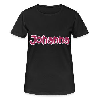Johanna nom de famille prénom nom de jeune fille baptême nom jour - T-shirt respirant Femme - noir - Devant - AI Model Female 172 light (172cm)