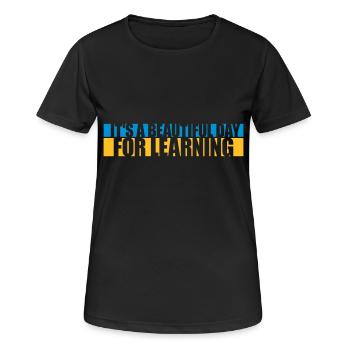 beautiful day for learning - Women's Breathable T-Shirt - black - Front - AI Model Female 172 light (172cm)