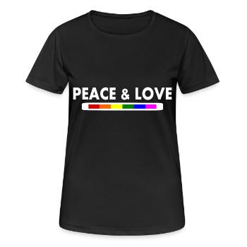 Peace and love - Frauen T-Shirt atmungsaktiv - Schwarz - Vorne - AI Model Female 172 light (172cm)