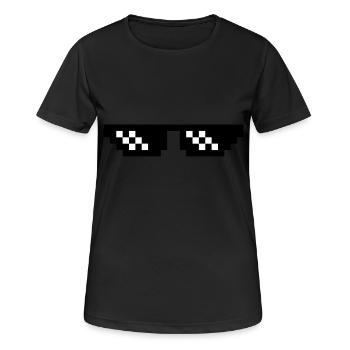 pixel sonnenbrille deal with it entspann dich ruhe - Frauen T-Shirt atmungsaktiv - Schwarz - Vorne - AI Model Female 172 light (172cm)