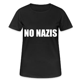 No nazis - Frauen T-Shirt atmungsaktiv - Schwarz - Vorne - AI Model Female 172 light (172cm)