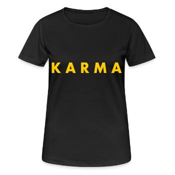 Karma - Frauen T-Shirt atmungsaktiv - Schwarz - Vorne - AI Model Female 172 light (172cm)