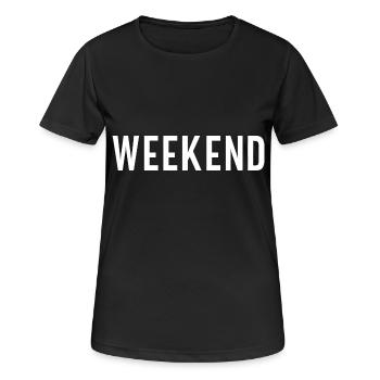 Wochenendvorhersage Camping mit der Aussicht auf - Frauen T-Shirt atmungsaktiv - Schwarz - Vorne - AI Model Female 172 light (172cm)