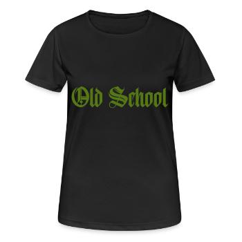 old school - Frauen T-Shirt atmungsaktiv - Schwarz - Vorne - AI Model Female 172 light (172cm)