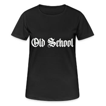 old school - Frauen T-Shirt atmungsaktiv - Schwarz - Vorne - AI Model Female 172 light (172cm)