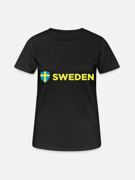 Drapeau national de Suède - T-shirt respirant Femme - noir